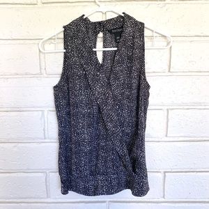 WHBM Black and White Blouse